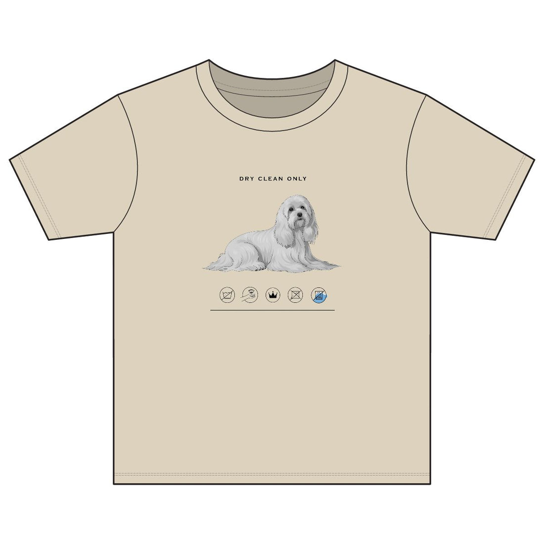 Sand — Front | Maltese 'Dry Clean Only' Youth Tee