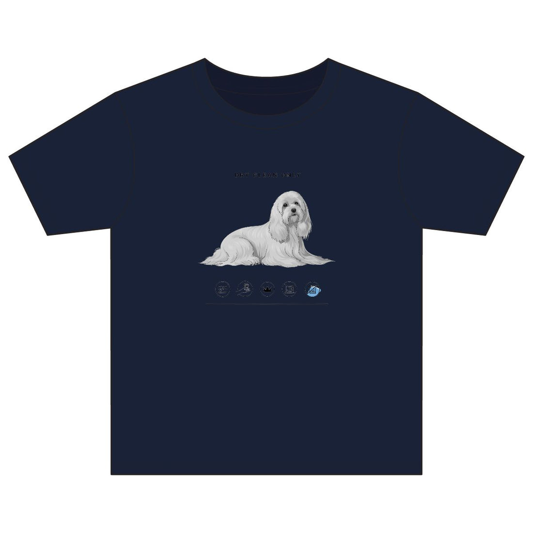 Navy — Front | Maltese 'Dry Clean Only' Youth Tee