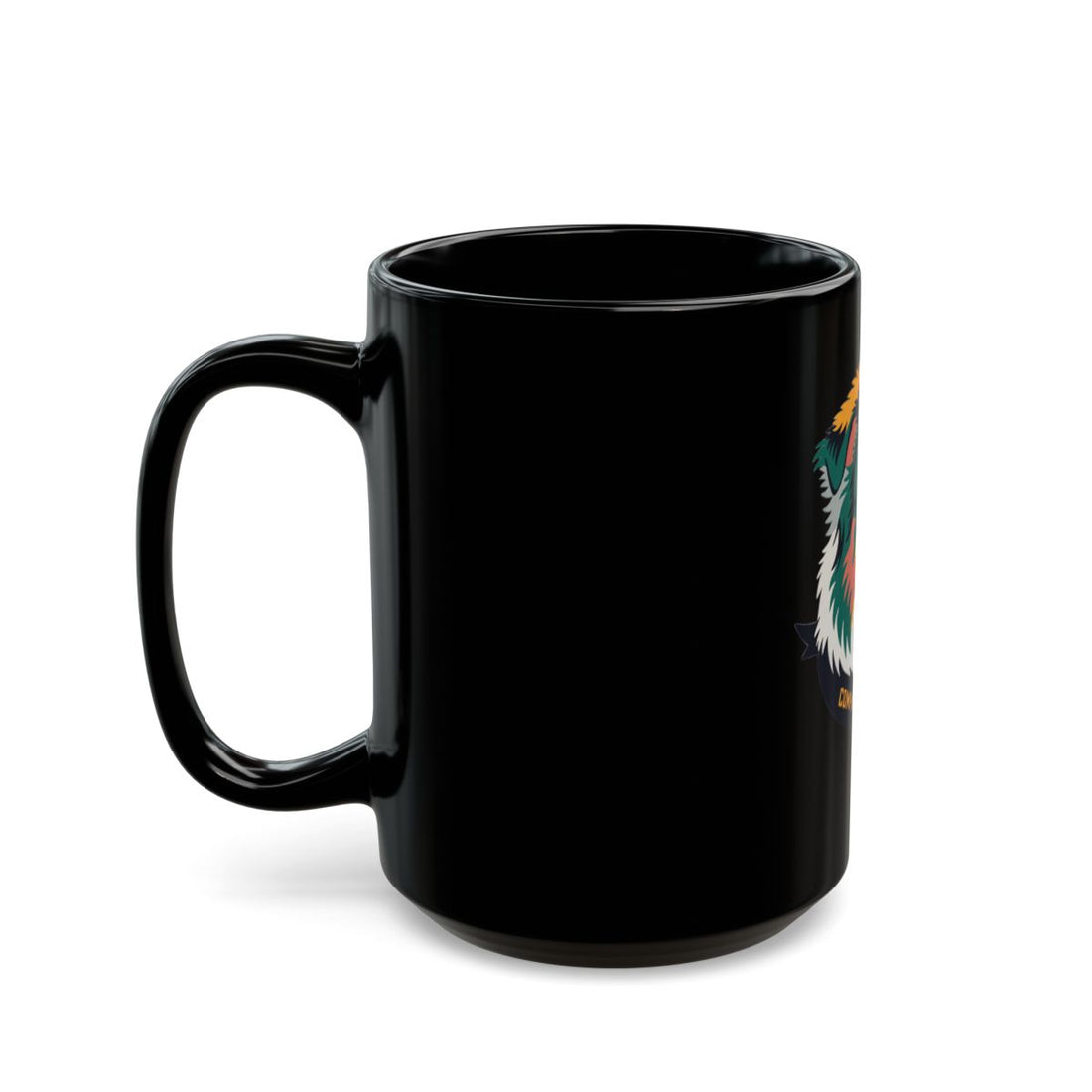 15oz — Left side | Mini Aussie Compact Chaos Black Mug