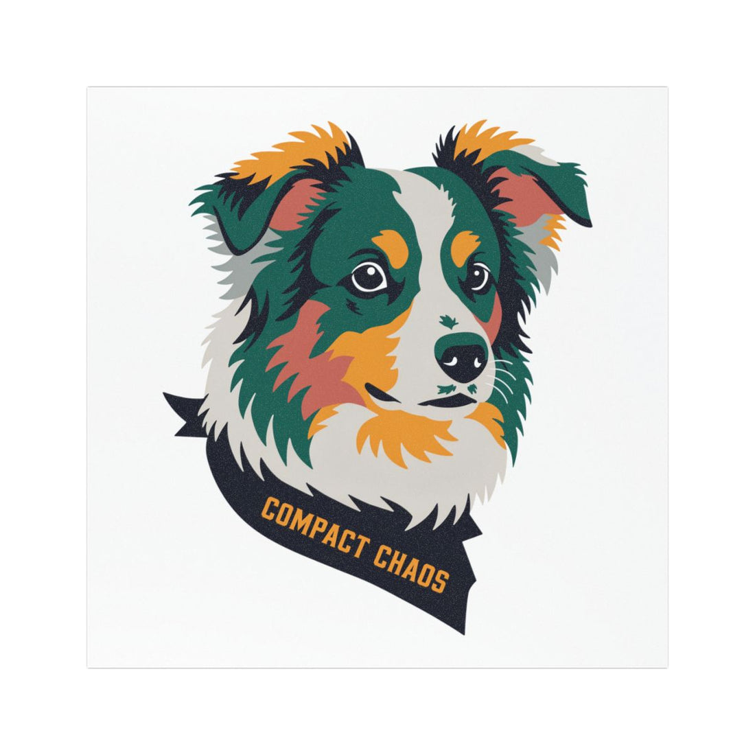 5'' × 5'' — Front | Mini Aussie Compact Chaos Car Magnet