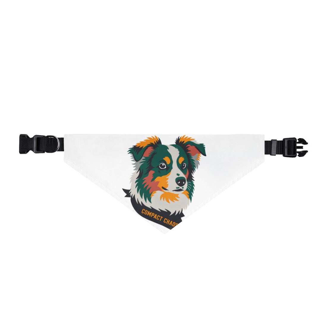 XL — Front | Mini Aussie Compact Chaos Clip-On Bandana