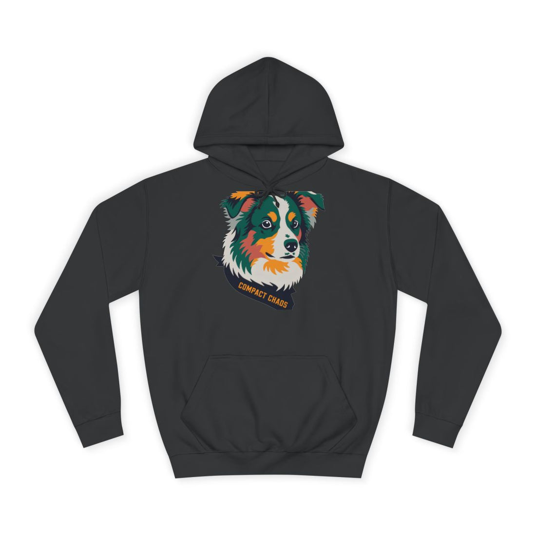 Jet Black — Front | Mini Aussie "Compact Chaos" Hoodie