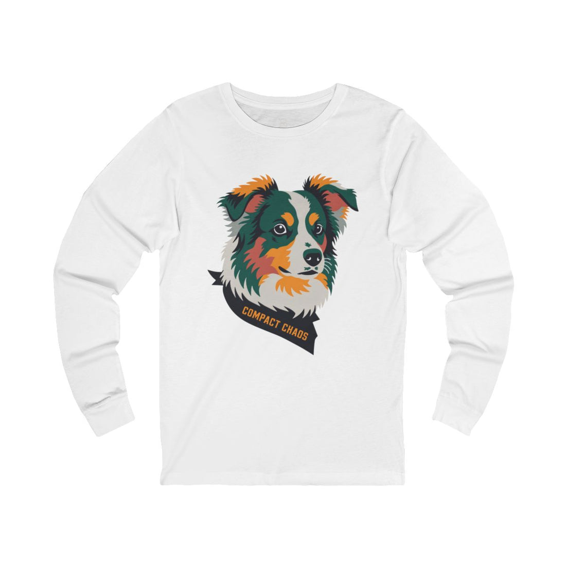 White — Front | Mini Aussie "Compact Chaos" Long Sleeve Tee