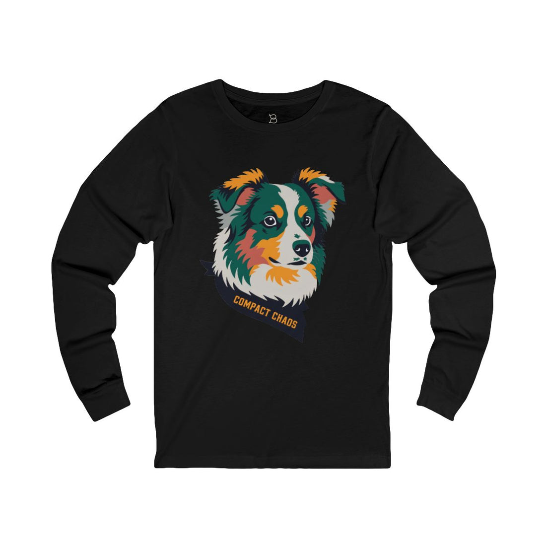 Black — Front | Mini Aussie "Compact Chaos" Long Sleeve Tee