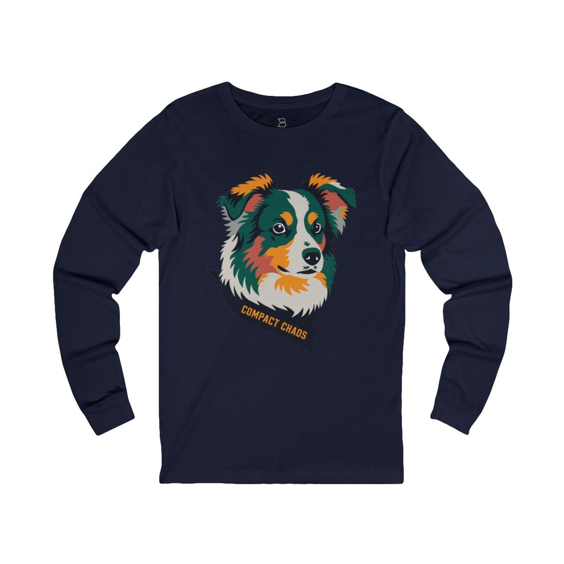Navy — Front | Mini Aussie "Compact Chaos" Long Sleeve Tee