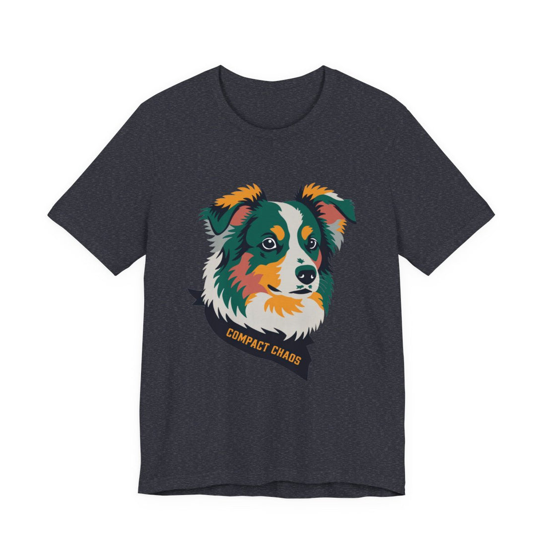 Heather Navy — Front | Mini Aussie "Compact Chaos" Men's Tee