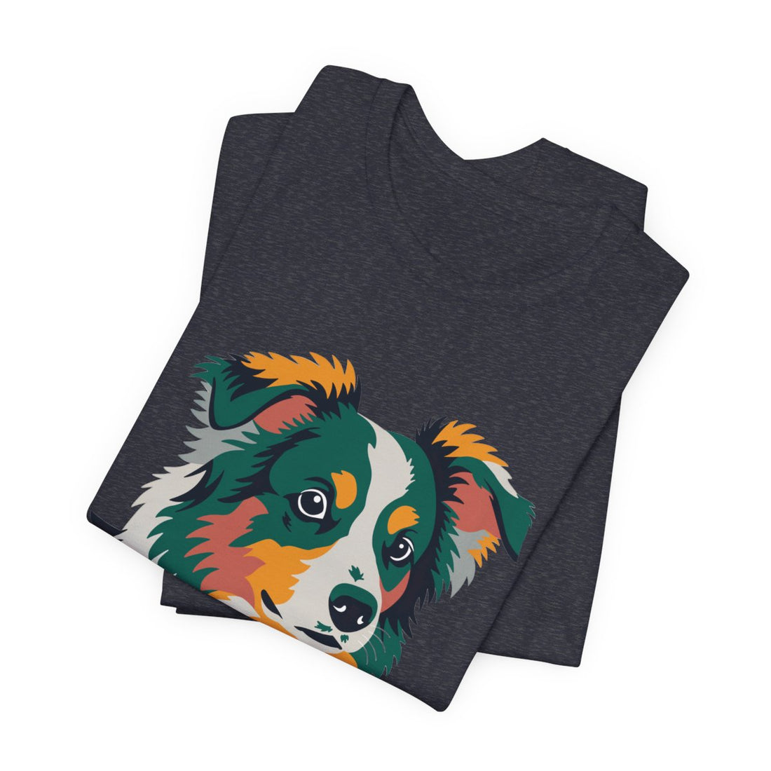 Heather Navy — Folded | Mini Aussie "Compact Chaos" Men's Tee