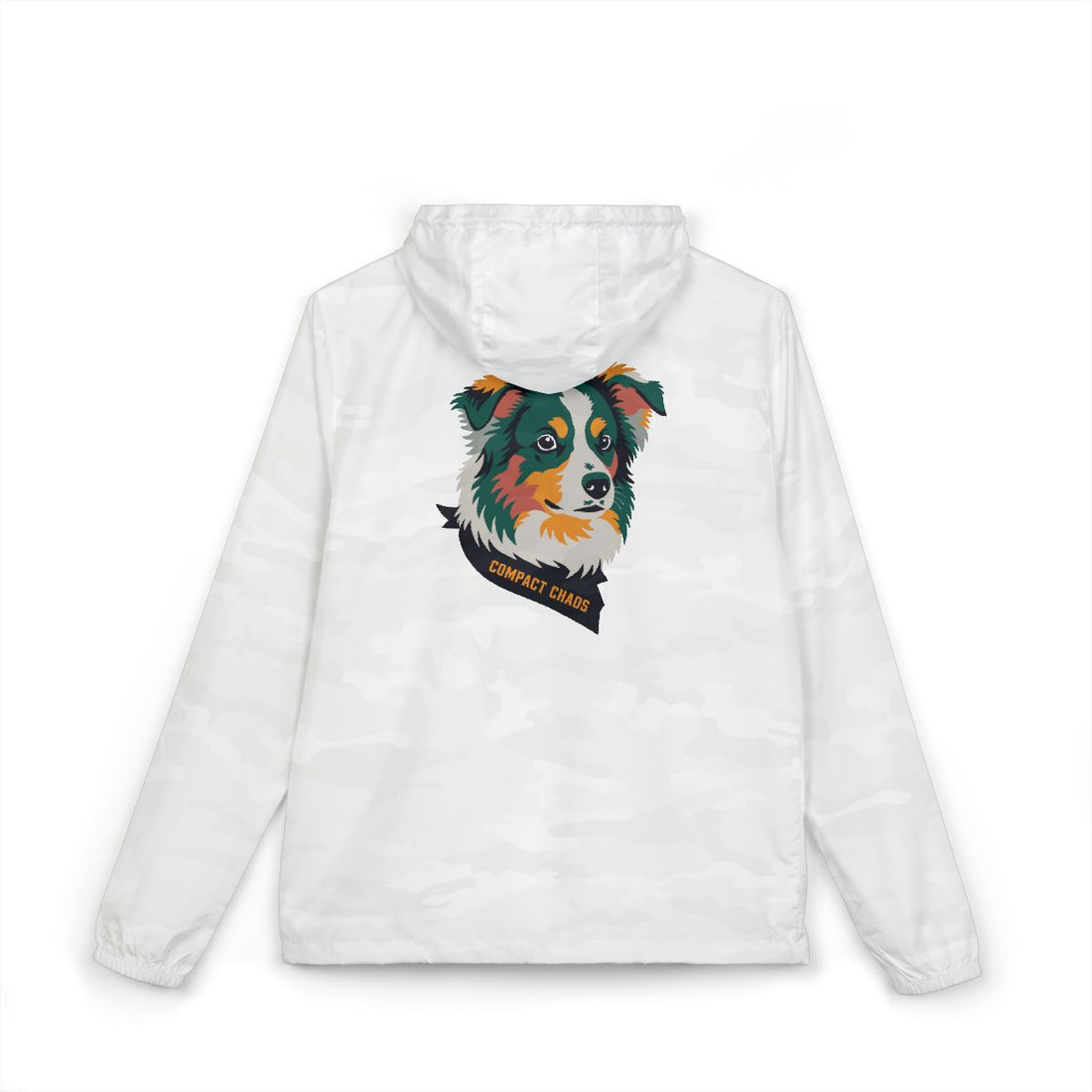 White Camo — Back | Mini Aussie "Compact Chaos" Windbreaker