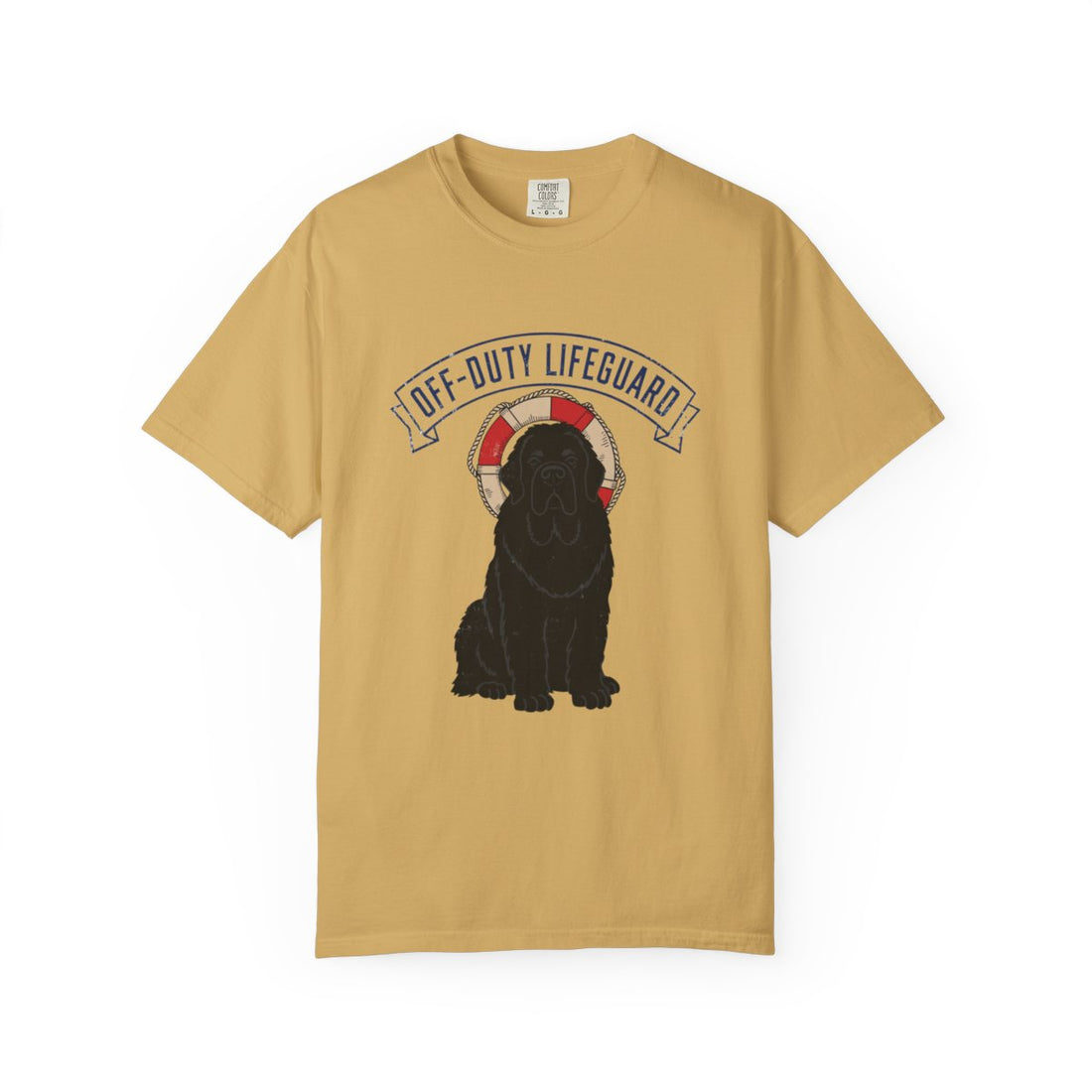 Mustard — Front | Newfoundland 'Off-Duty Lifeguard' Garment-Dyed Tee