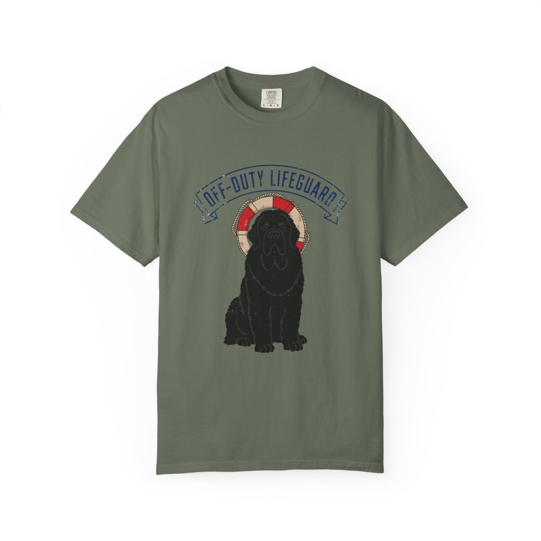 Moss — Front | Newfoundland 'Off-Duty Lifeguard' Garment-Dyed Tee
