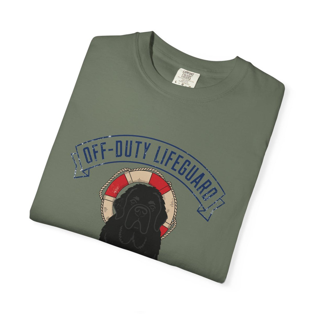 Moss — Folded | Newfoundland 'Off-Duty Lifeguard' Garment-Dyed Tee
