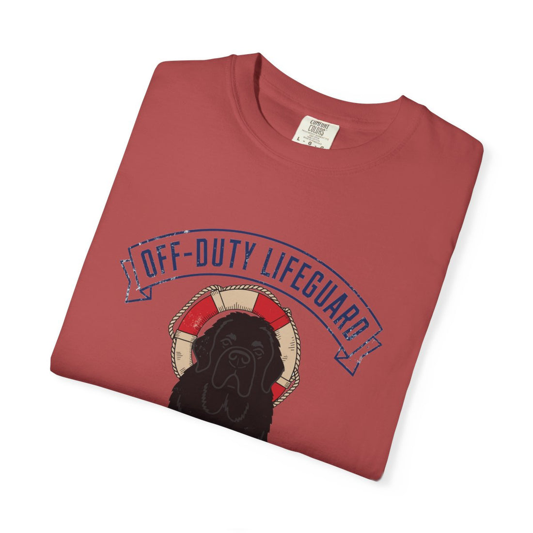 Crimson — Folded | Newfoundland 'Off-Duty Lifeguard' Garment-Dyed Tee