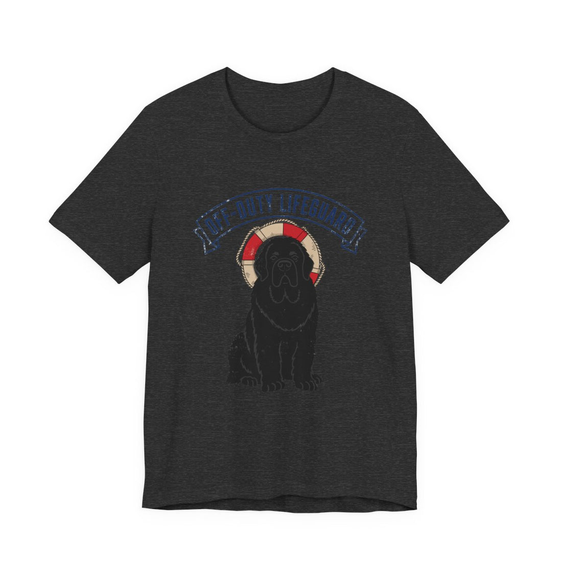 Dark Grey Heather — Front | Newfoundland 'Off-Duty Lifeguard' Tee