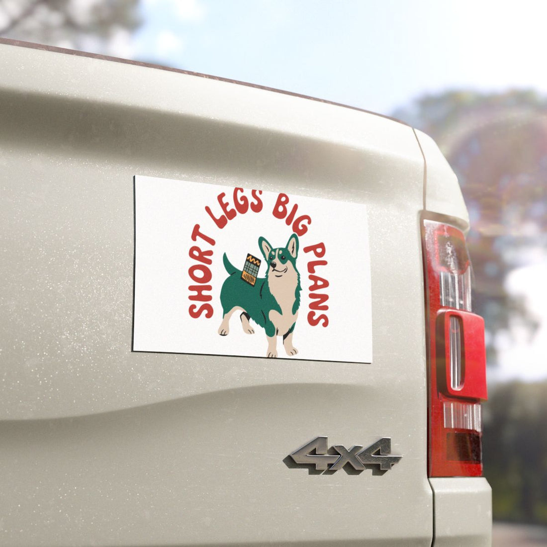 7.5'' × 4.5'' — Detail | Pembroke Welsh Corgi Corgi Short Legs Big Plans Car Magnet