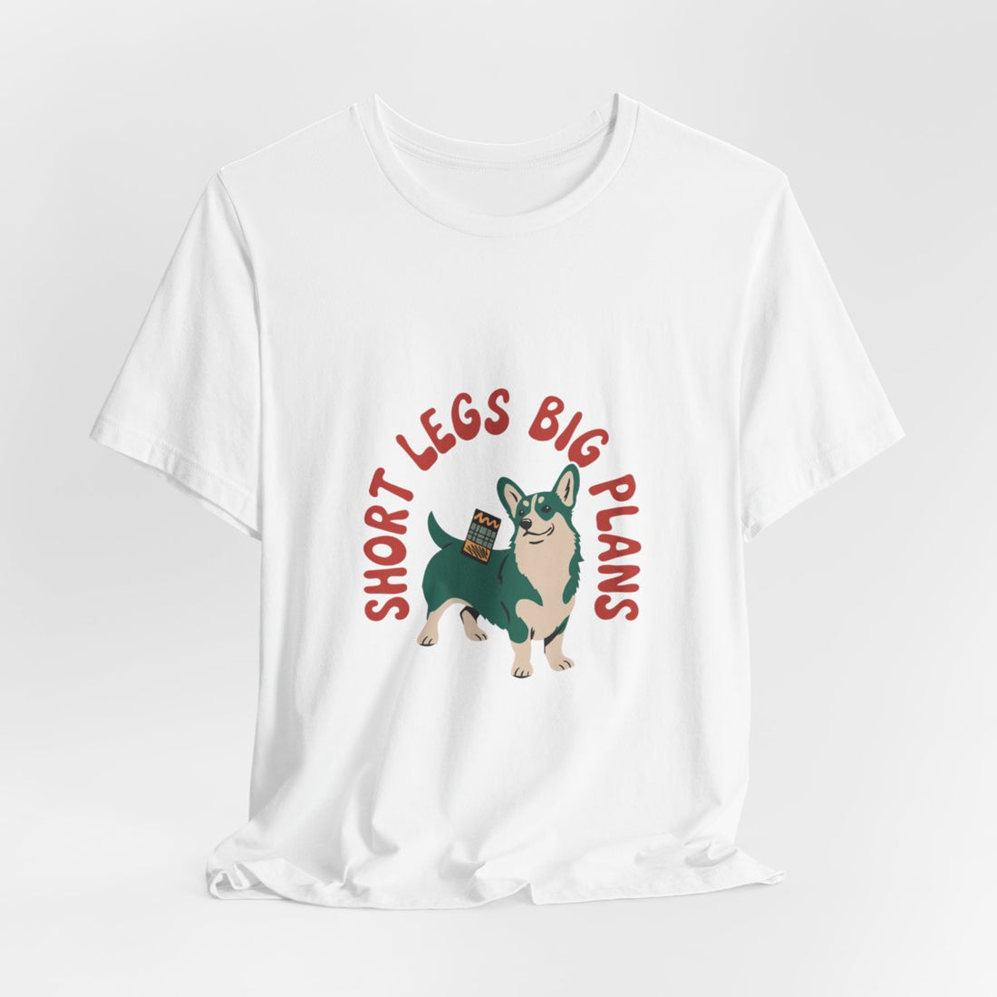 White — Hanging | Pembroke Welsh Corgi "Short Legs, Big Plans" Men's Tee