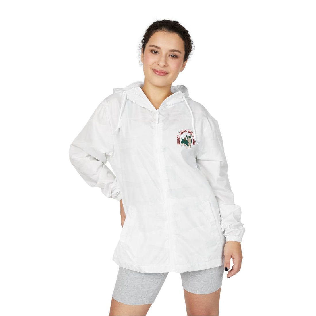 White Camo — Lifestyle | Pembroke Welsh Corgi "Short Legs, Big Plans" Windbreaker