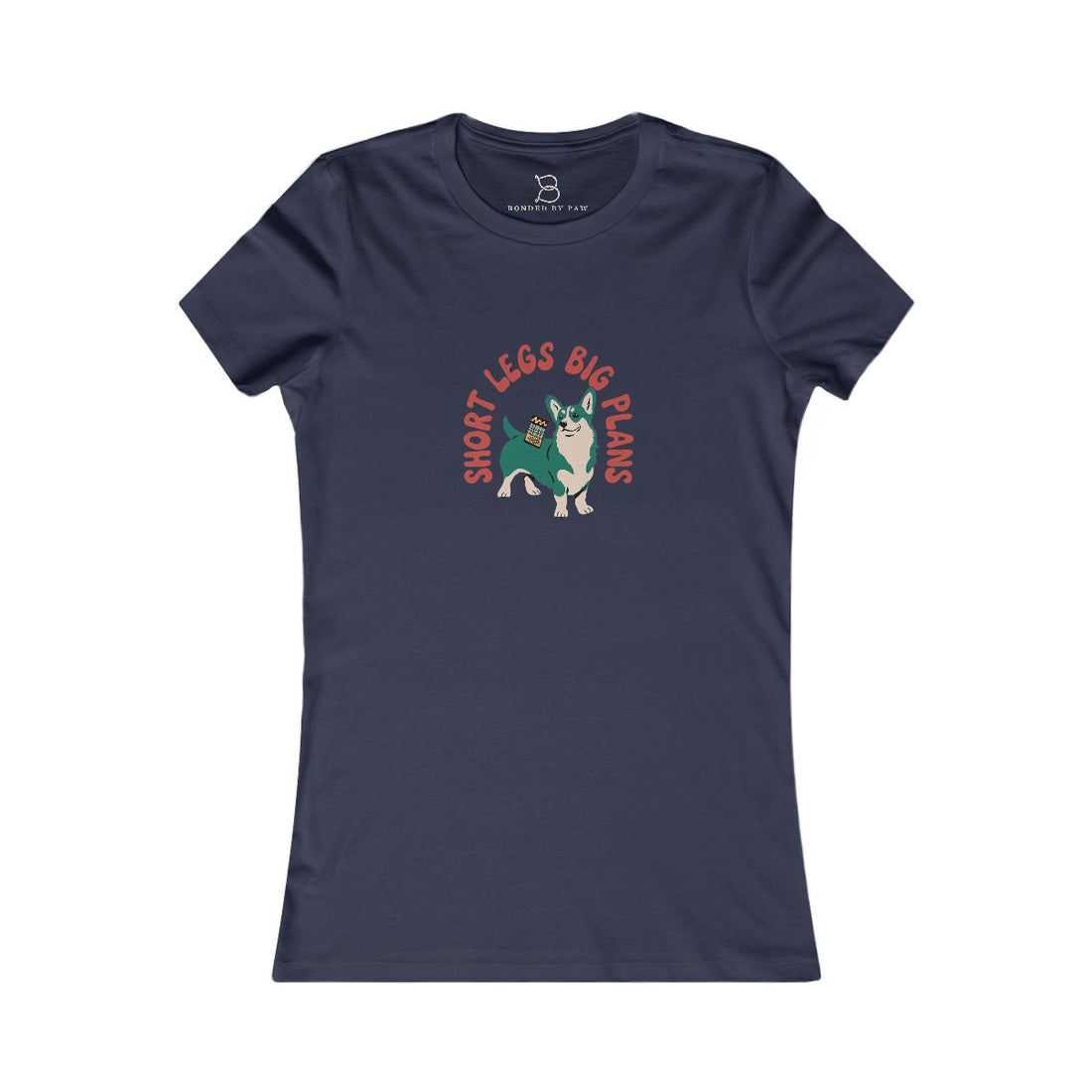 Navy — Front | Pembroke Welsh Corgi "Short Legs, Big Plans" Women's Tee
