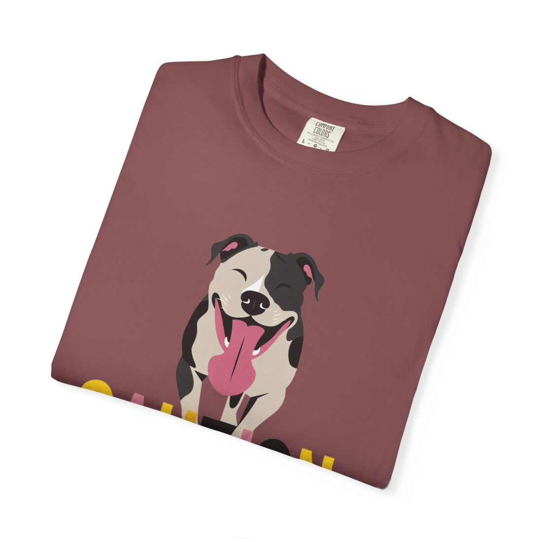 Brick — Folded | Pitbull 'Caution: Will Lick' Garment-Dyed Tee