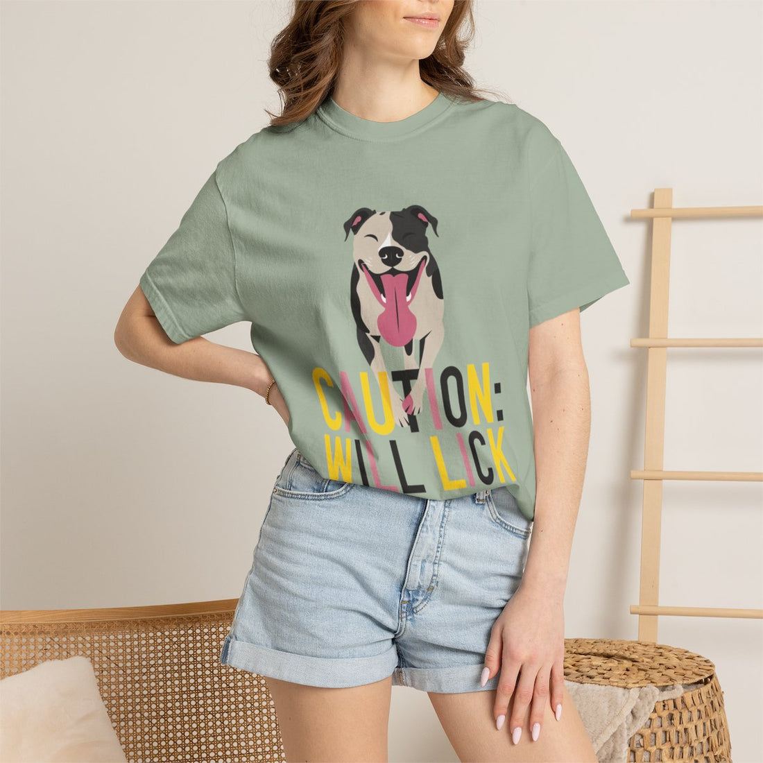 Bay — Lifestyle | Pitbull 'Caution: Will Lick' Garment-Dyed Tee