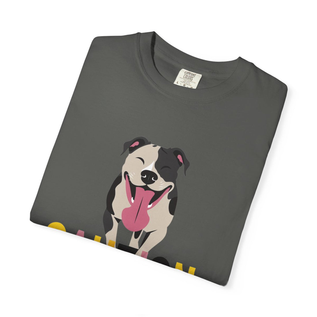 Pepper — Folded | Pitbull 'Caution: Will Lick' Garment-Dyed Tee