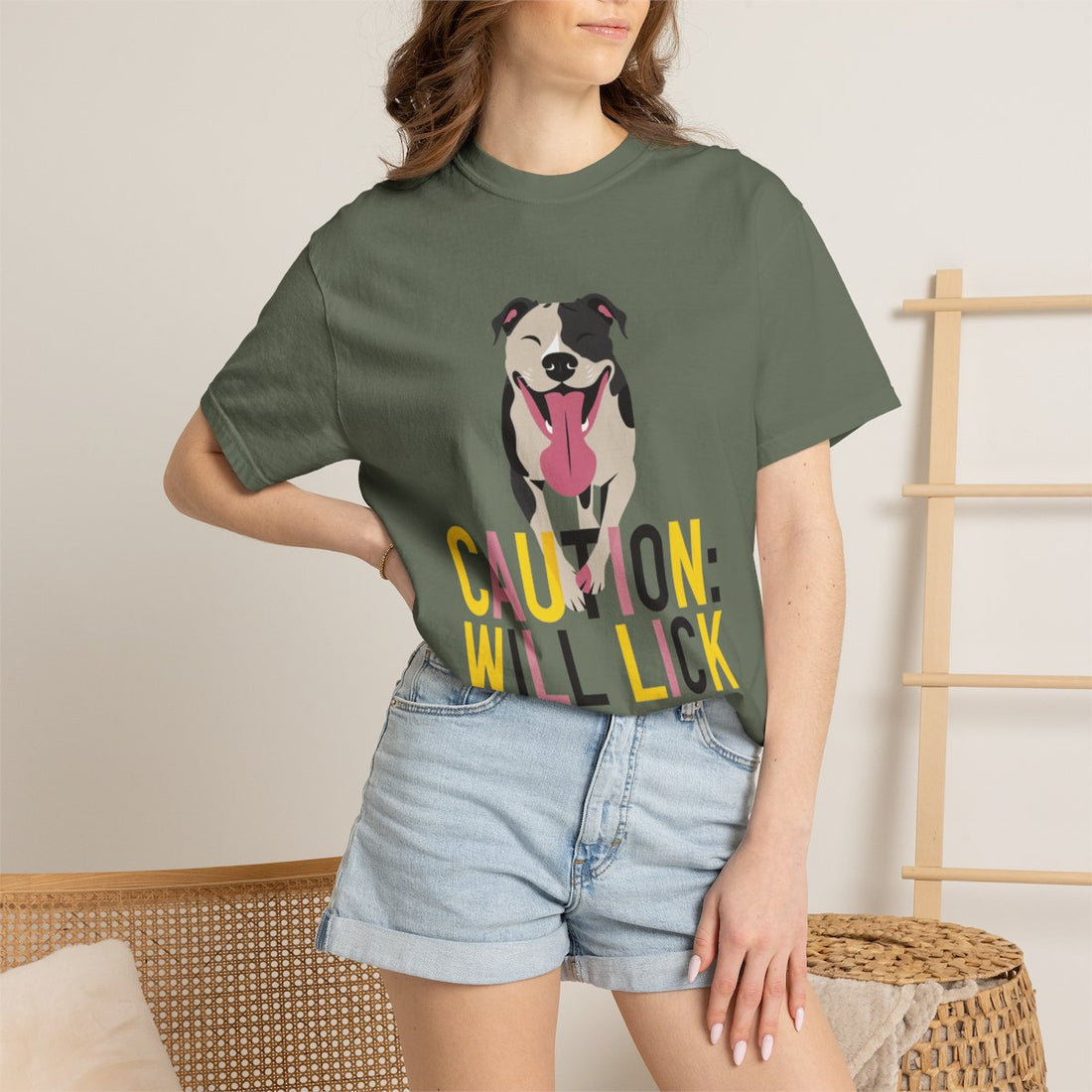 Moss — Lifestyle | Pitbull 'Caution: Will Lick' Garment-Dyed Tee