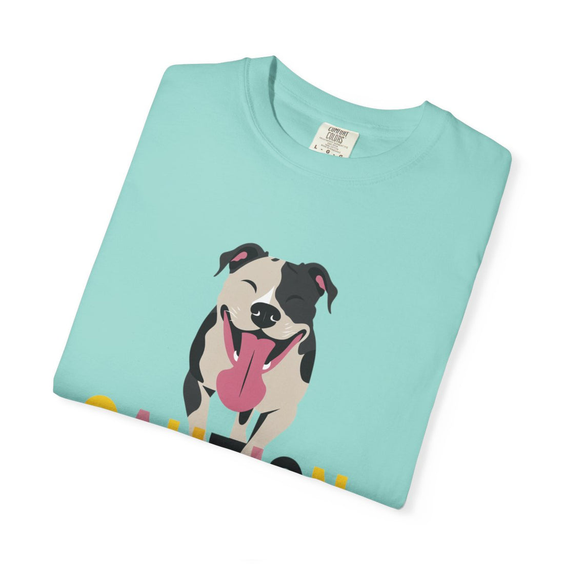 Chalky Mint — Folded | Pitbull 'Caution: Will Lick' Garment-Dyed Tee
