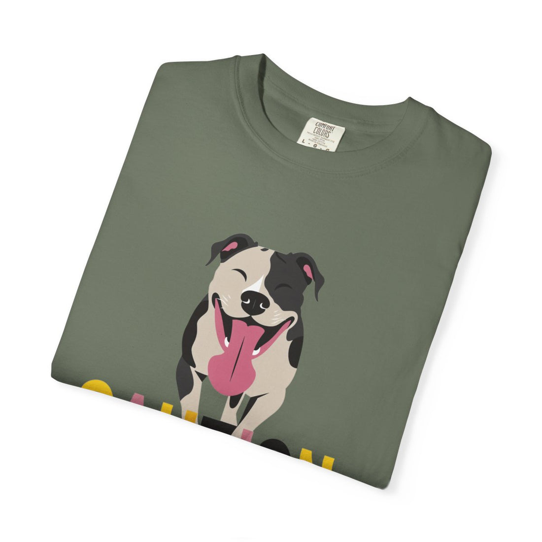 Moss — Folded | Pitbull 'Caution: Will Lick' Garment-Dyed Tee