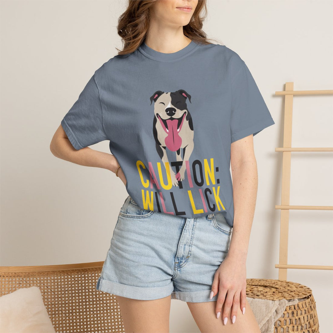 Blue Jean — Lifestyle | Pitbull 'Caution: Will Lick' Garment-Dyed Tee
