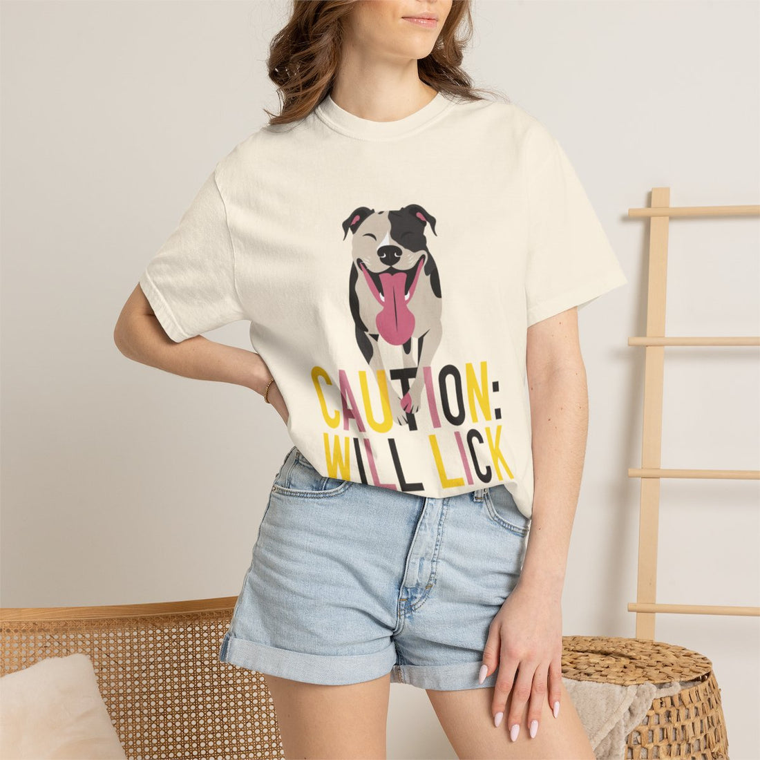 Ivory — Lifestyle | Pitbull 'Caution: Will Lick' Garment-Dyed Tee
