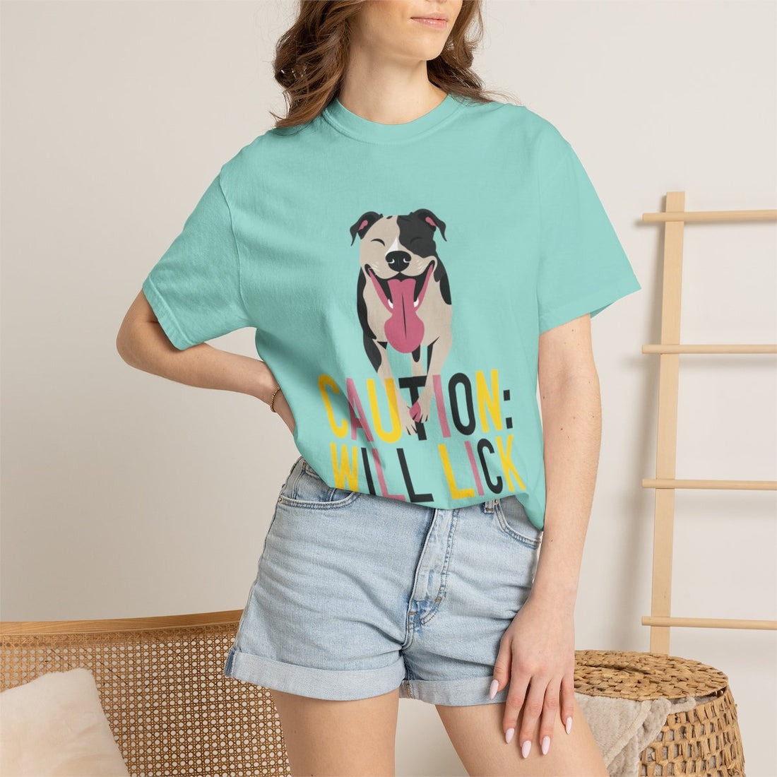 Chalky Mint — Lifestyle | Pitbull 'Caution: Will Lick' Garment-Dyed Tee