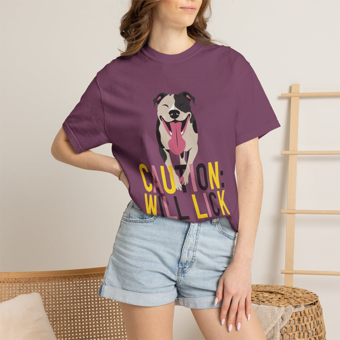 Berry — Lifestyle | Pitbull 'Caution: Will Lick' Garment-Dyed Tee