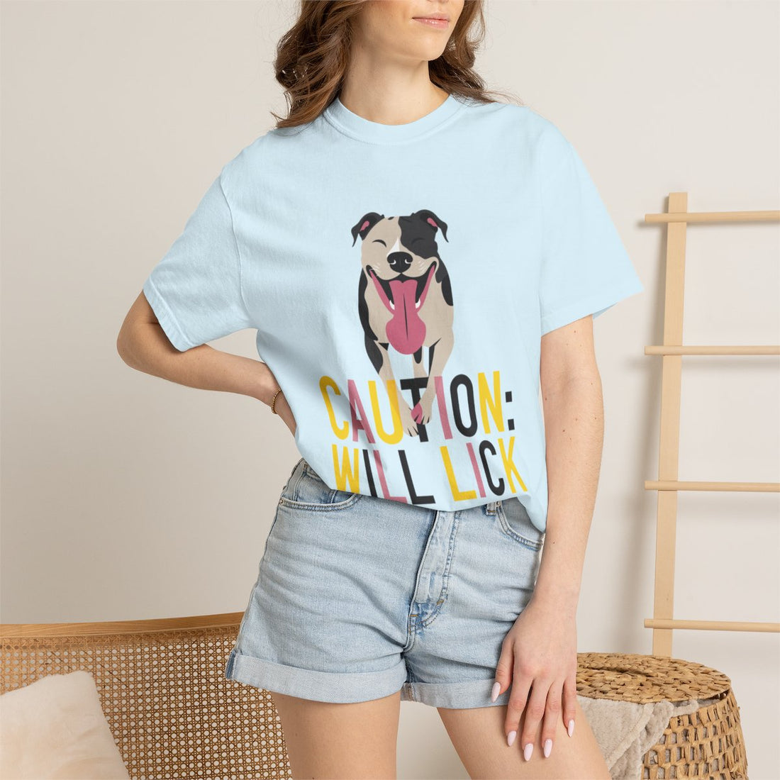 Chambray — Lifestyle | Pitbull 'Caution: Will Lick' Garment-Dyed Tee
