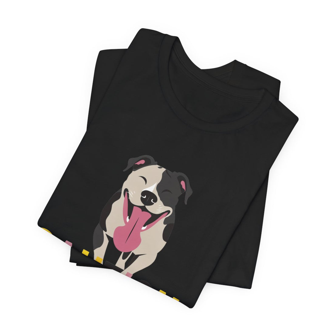 Black — Folded | Pitbull 'Caution: Will Lick' Tee