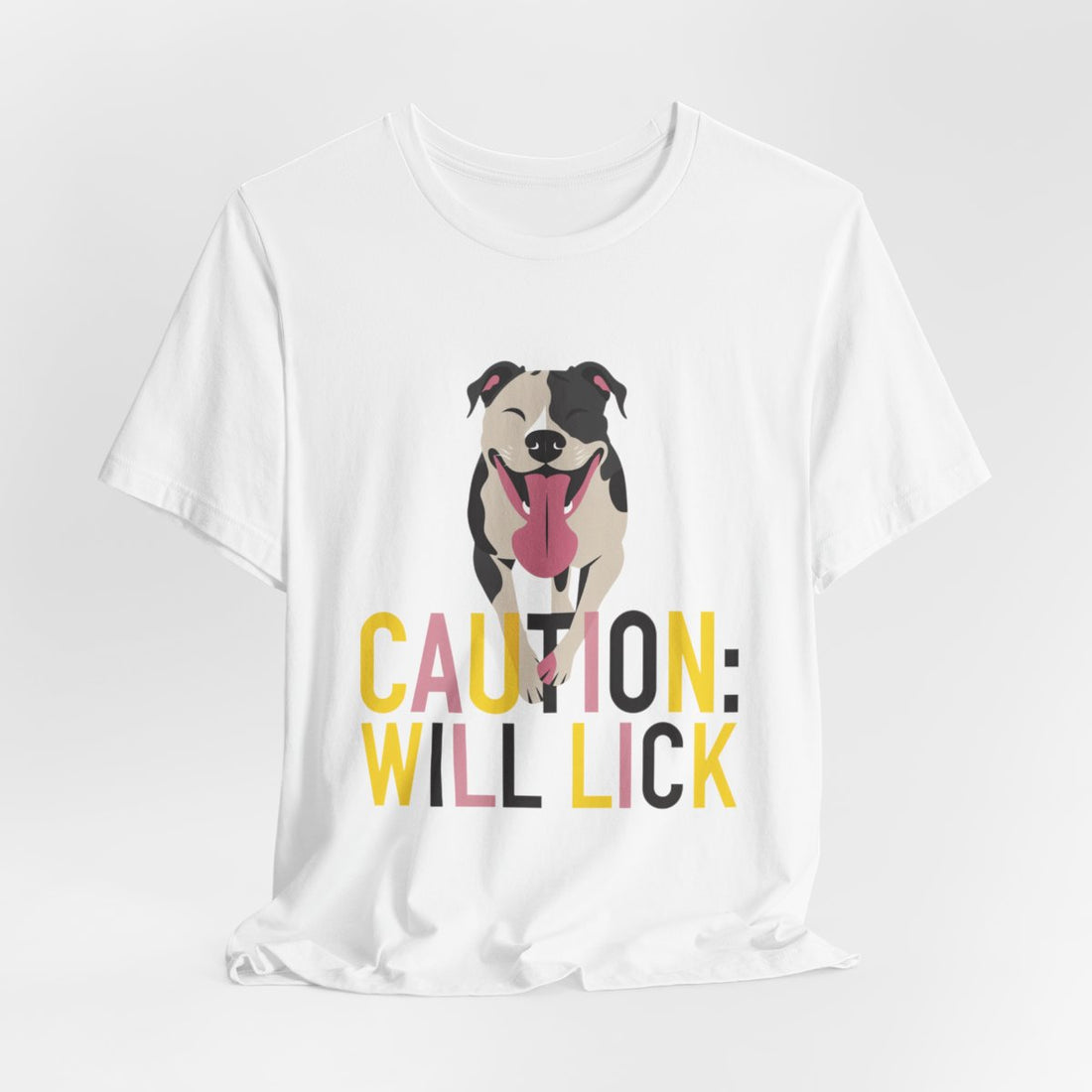 White — Hanging | Pitbull 'Caution: Will Lick' Tee