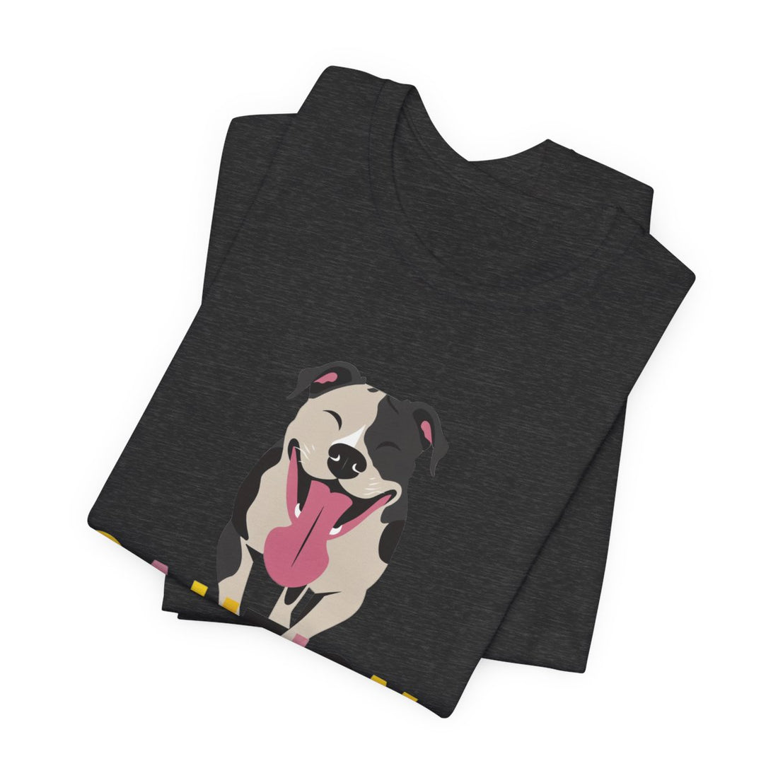 Dark Grey Heather — Folded | Pitbull 'Caution: Will Lick' Tee