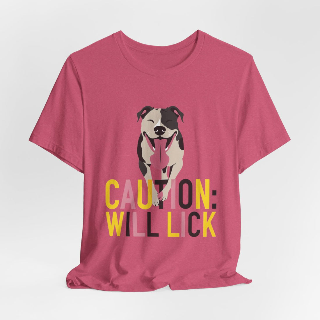 Heather Raspberry — Hanging | Pitbull 'Caution: Will Lick' Tee
