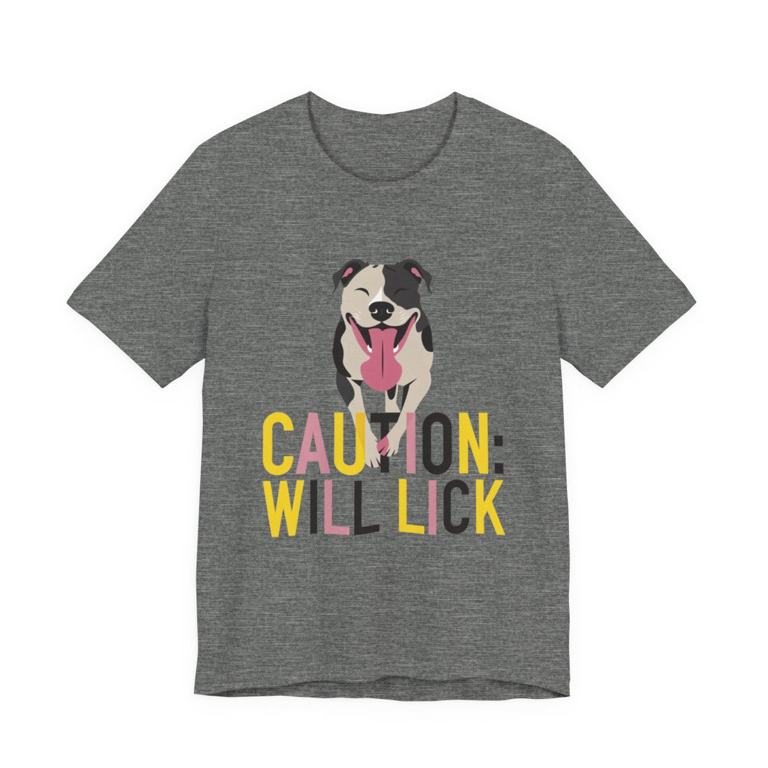 Deep Heather — Front | Pitbull 'Caution: Will Lick' Tee