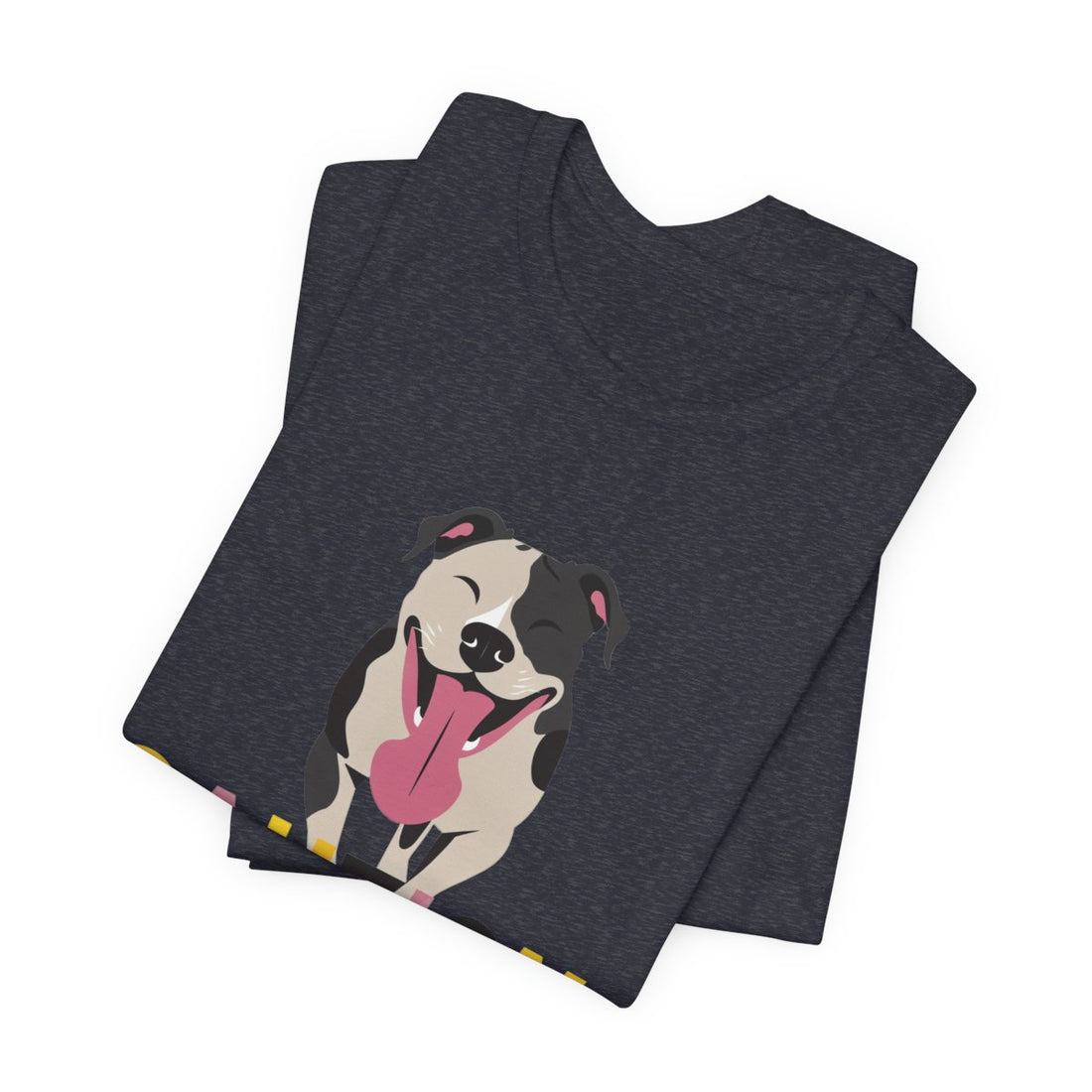 Heather Navy — Folded | Pitbull 'Caution: Will Lick' Tee