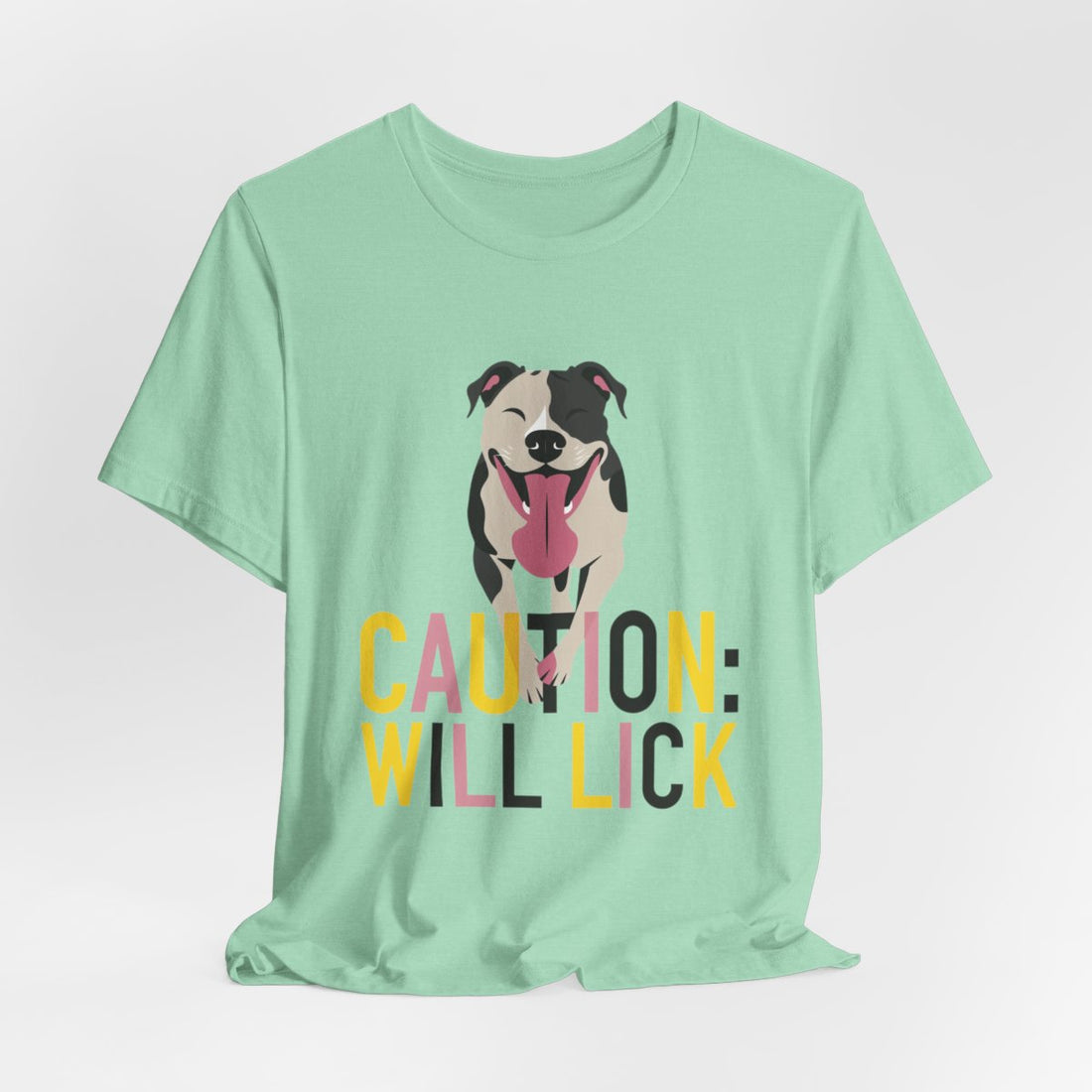 Heather Mint — Hanging | Pitbull 'Caution: Will Lick' Tee