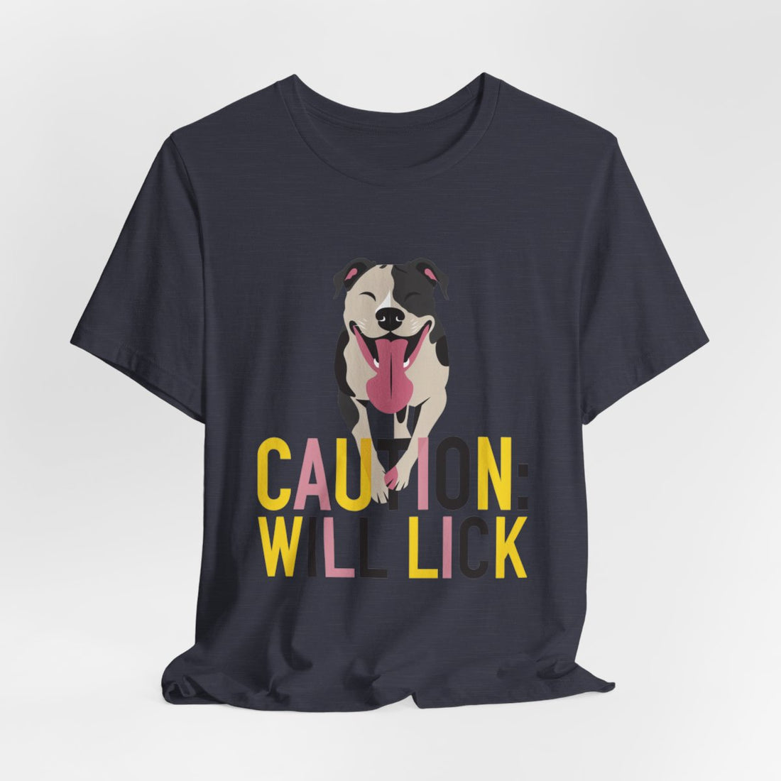 Heather Midnight Navy — Hanging | Pitbull 'Caution: Will Lick' Tee