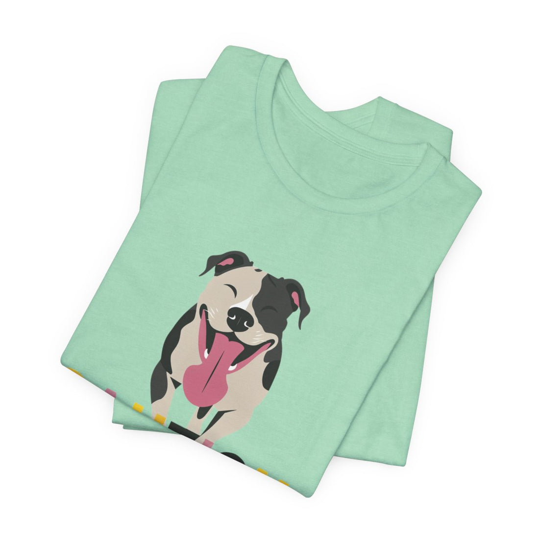 Heather Mint — Folded | Pitbull 'Caution: Will Lick' Tee
