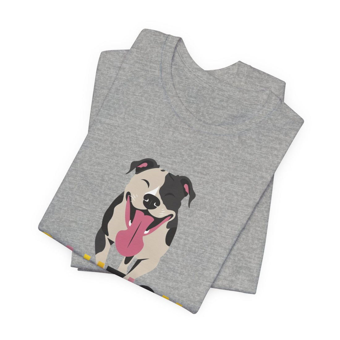 Athletic Heather — Folded | Pitbull 'Caution: Will Lick' Tee