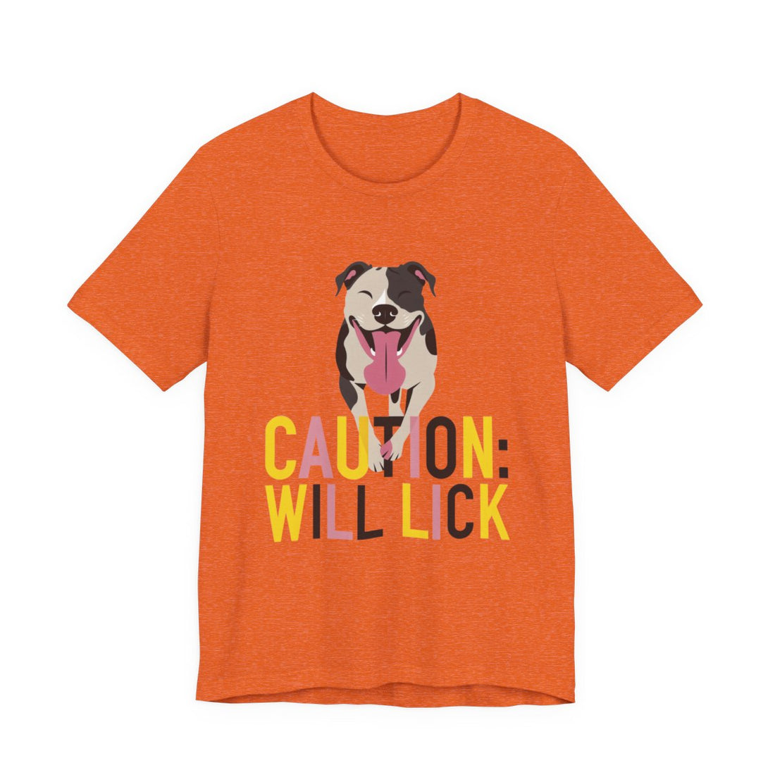 Heather Orange — Front | Pitbull 'Caution: Will Lick' Tee