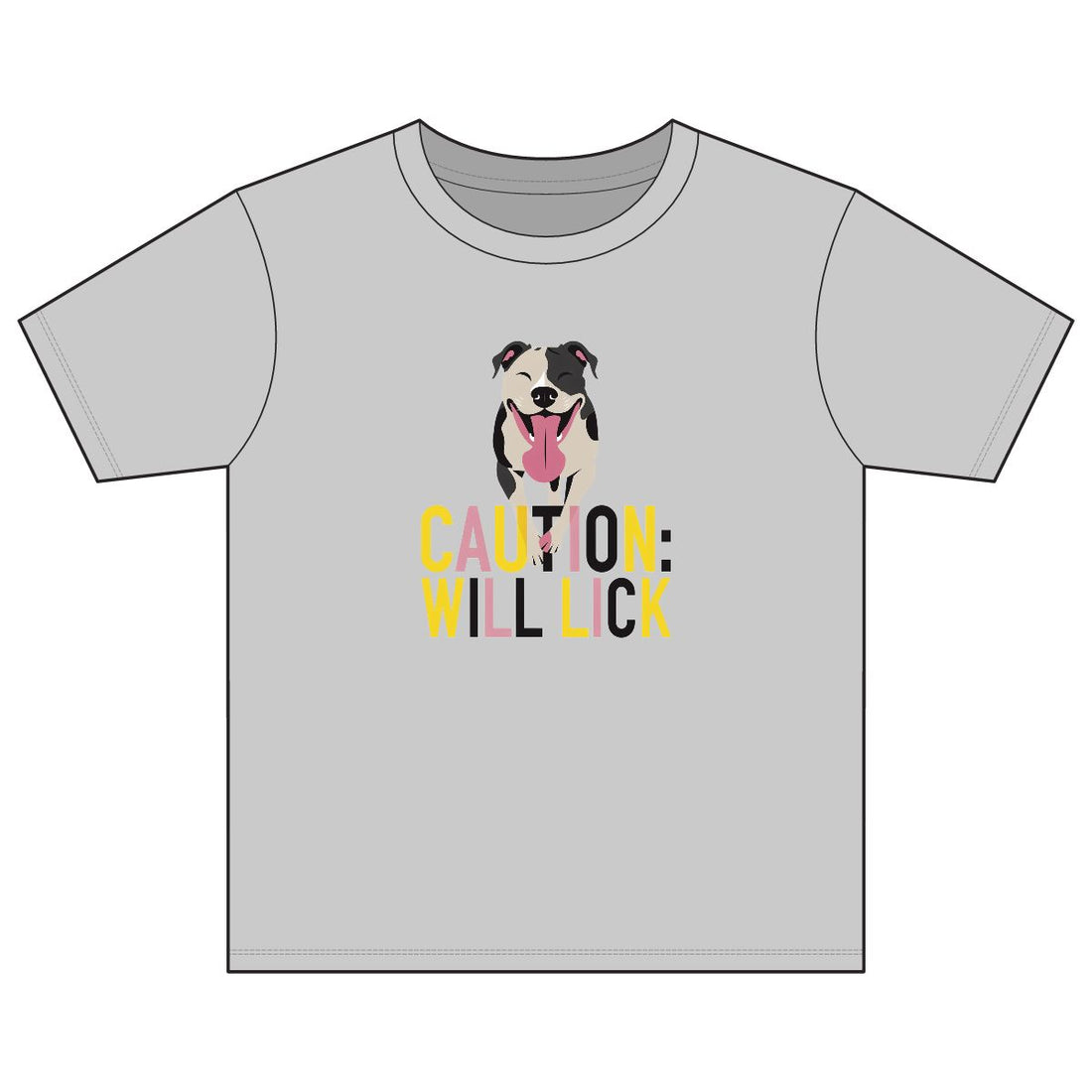 Sport Grey — Front | Pitbull 'Caution: Will Lick' Youth Tee