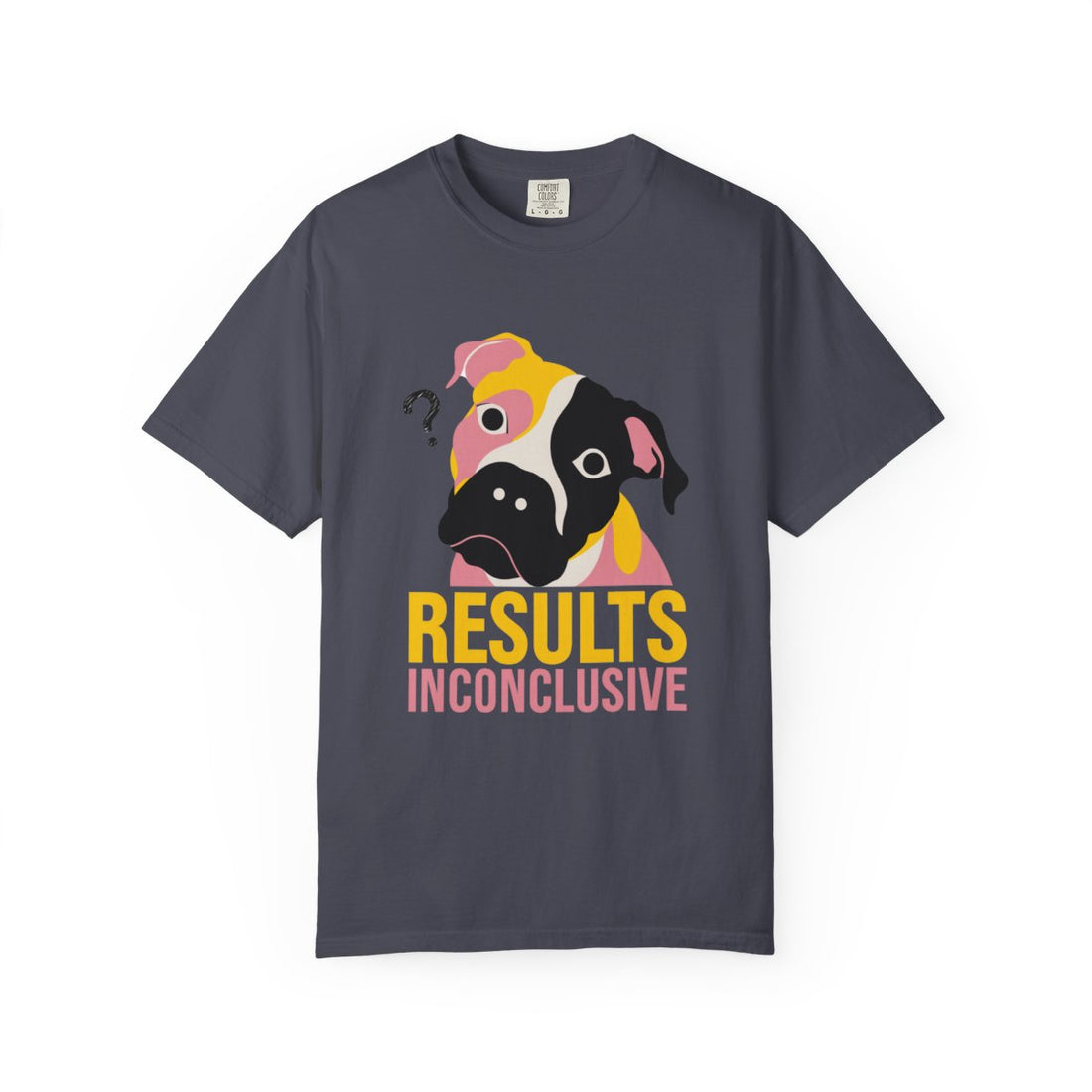 Navy — Front | Pitbull Mix 'Results Inconclusive' Garment-Dyed Tee