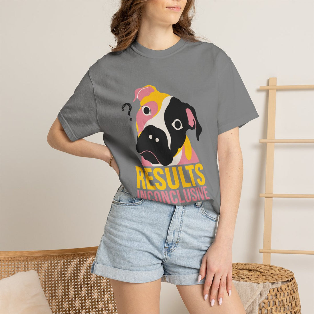 Grey — Lifestyle | Pitbull Mix 'Results Inconclusive' Garment-Dyed Tee