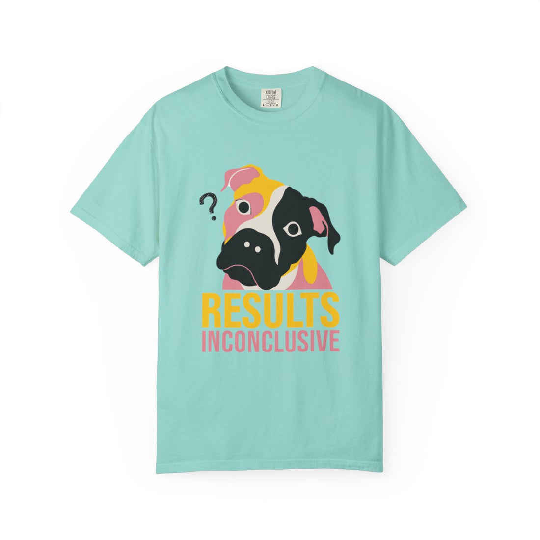 Chalky Mint — Front | Pitbull Mix 'Results Inconclusive' Garment-Dyed Tee