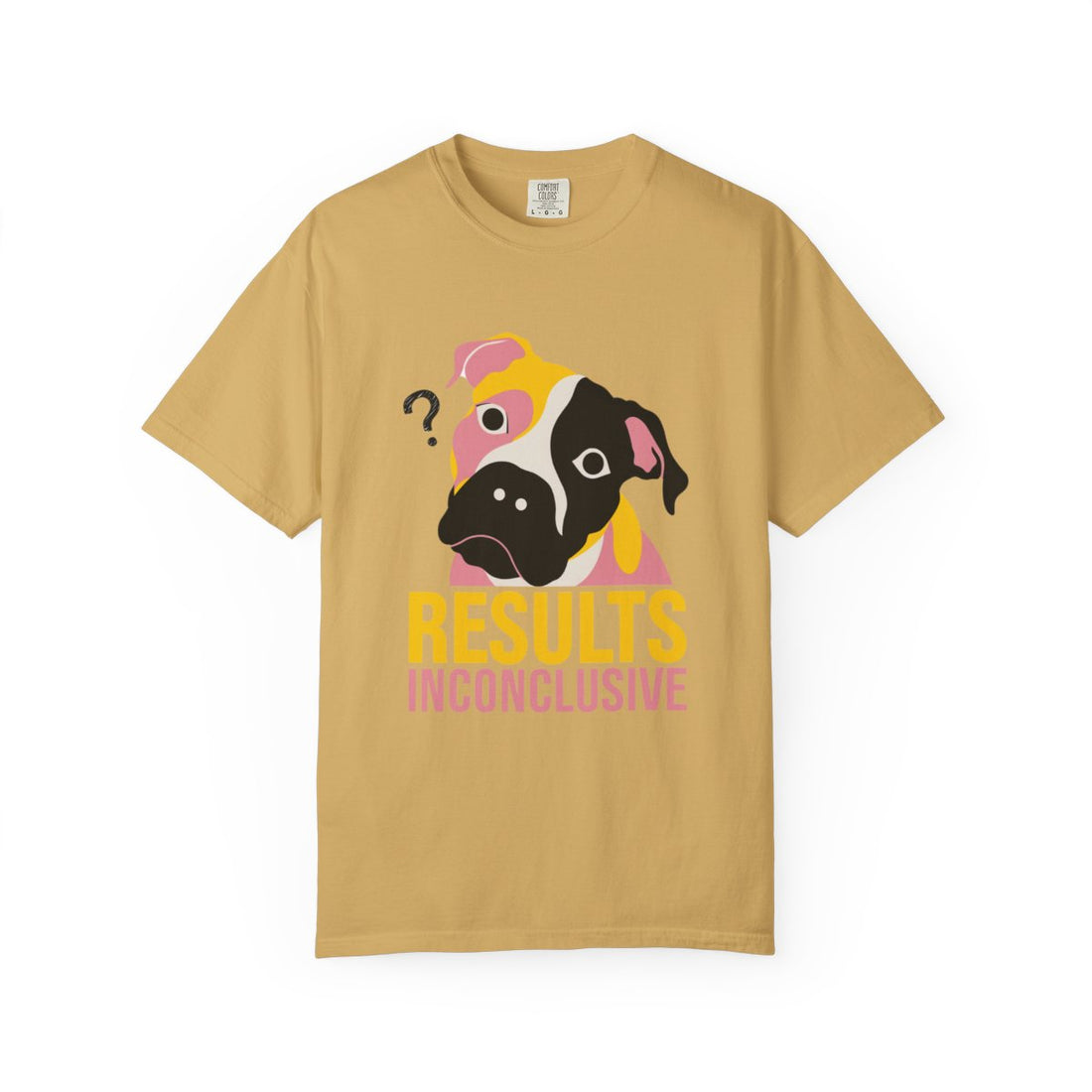 Mustard — Front | Pitbull Mix 'Results Inconclusive' Garment-Dyed Tee