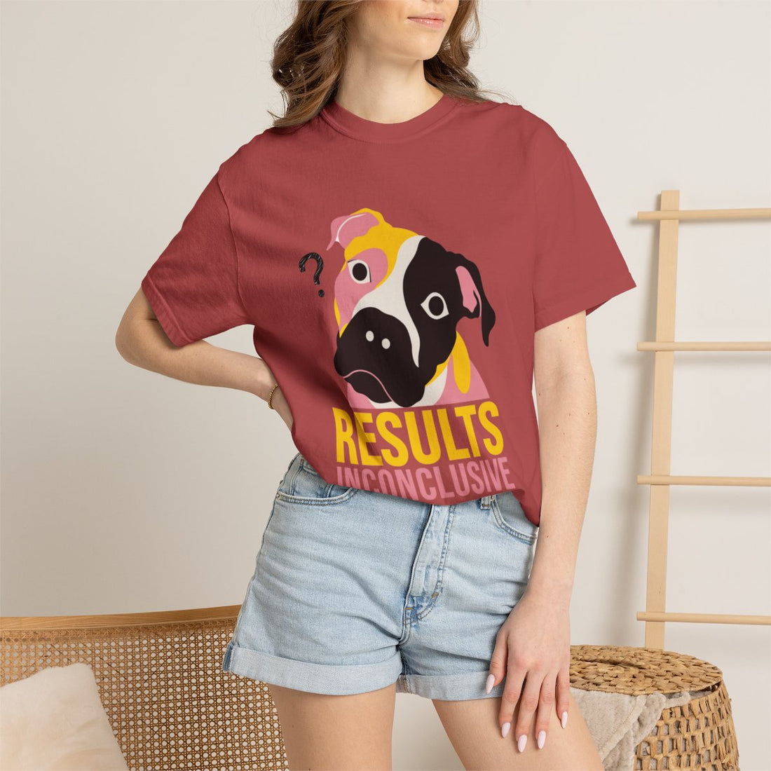 Crimson — Lifestyle | Pitbull Mix 'Results Inconclusive' Garment-Dyed Tee