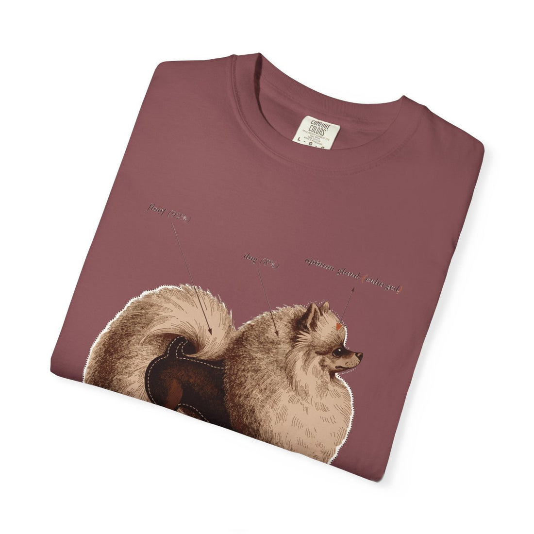 Brick — Folded | Pomeranian 'Mostly Floof' Garment-Dyed Tee